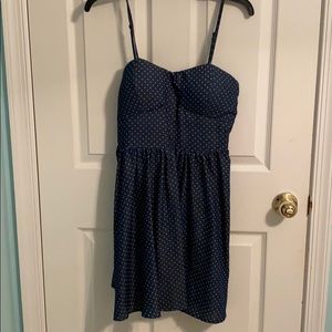 Denim polka dot dress